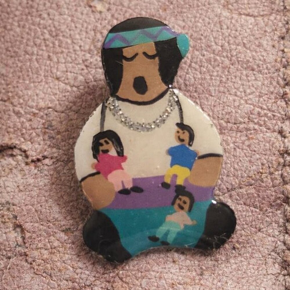 Native Southwest American Indian Storyteller Vintage Lapel Pin